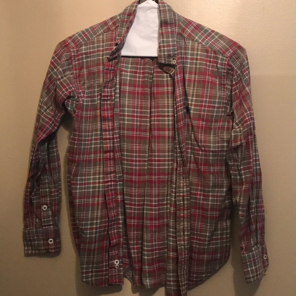 Boy long sleeve button down top